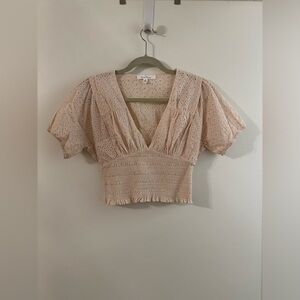 Peach Love Tree Cropped Blouse